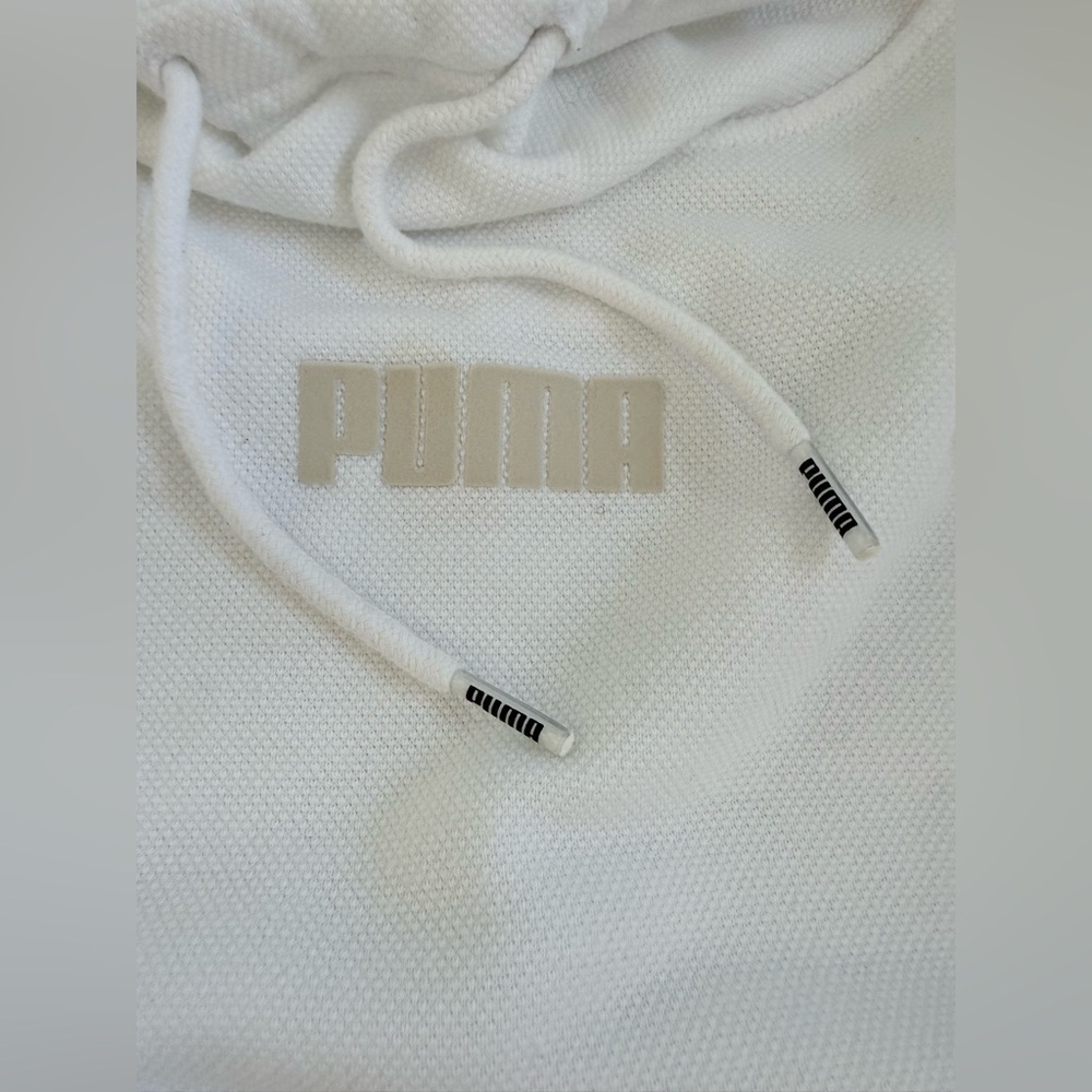 Puma Womens White Logo Hoodie Sweatshirt Casual Comfort Size XS - Picture 5 of 13